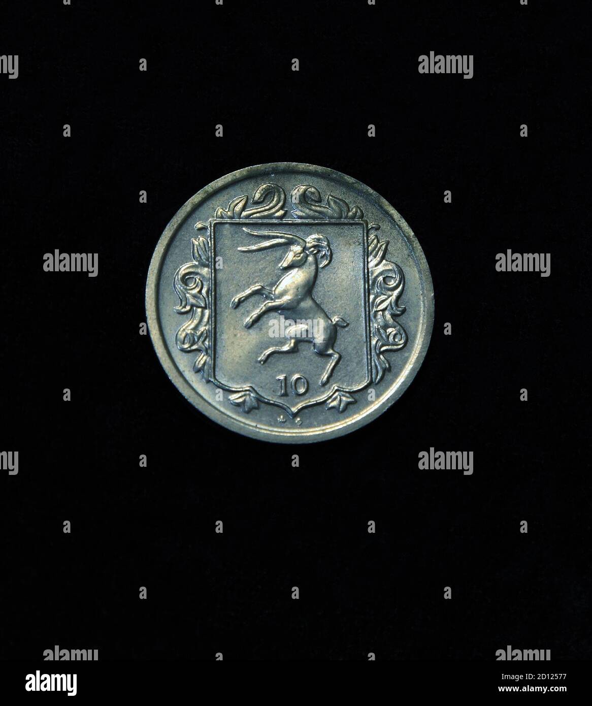 Isle of man, zehn Pence, Münze, 1984, Silber, UK, Münzen Stockfoto