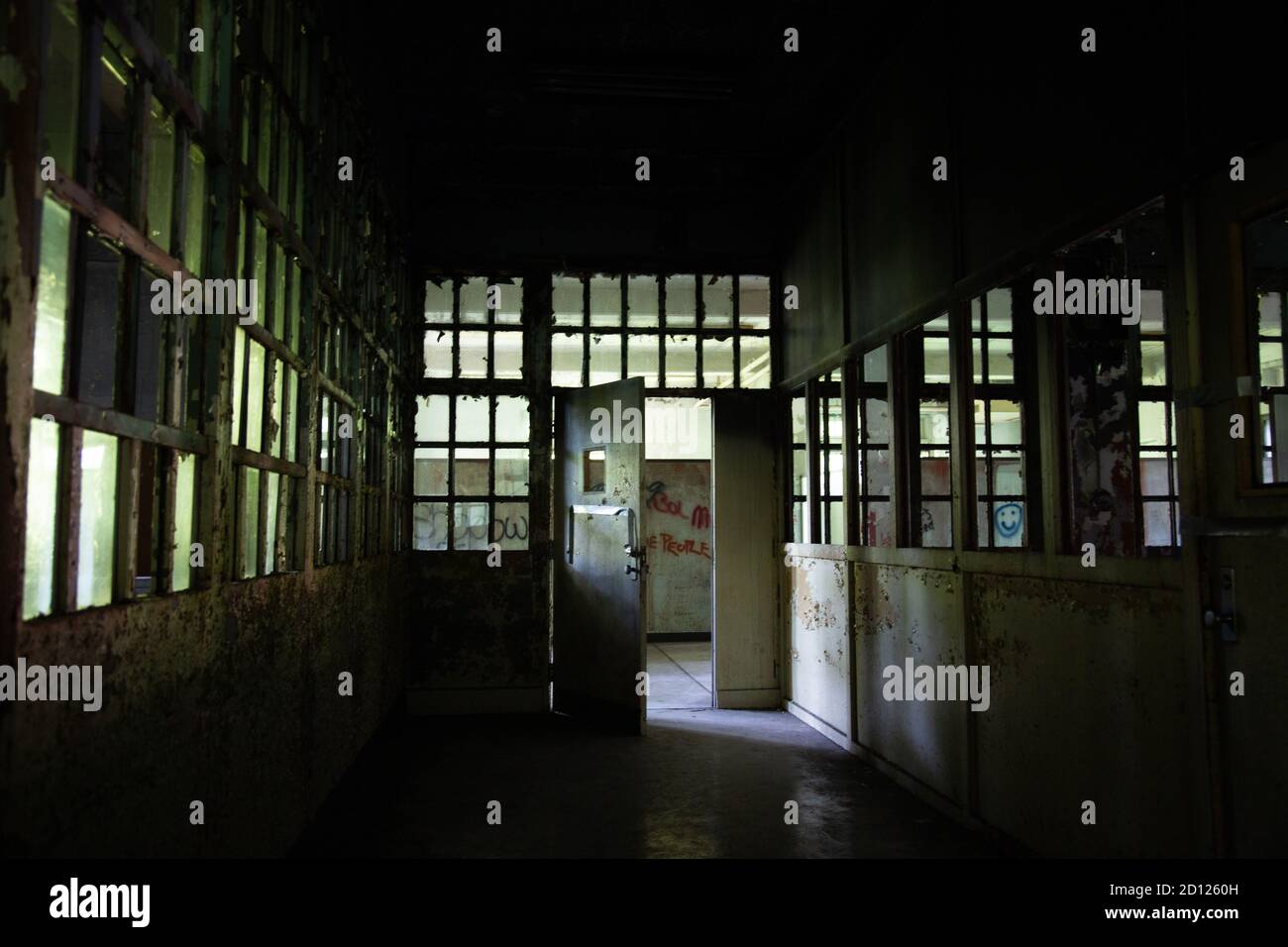 Die Haunted Pennhurst School- die auch als Pennhurst Asylum bekannt ist, wegen seiner beklagenswerten, unterbesetzt, & überfüllten Bedingungen Stockfoto