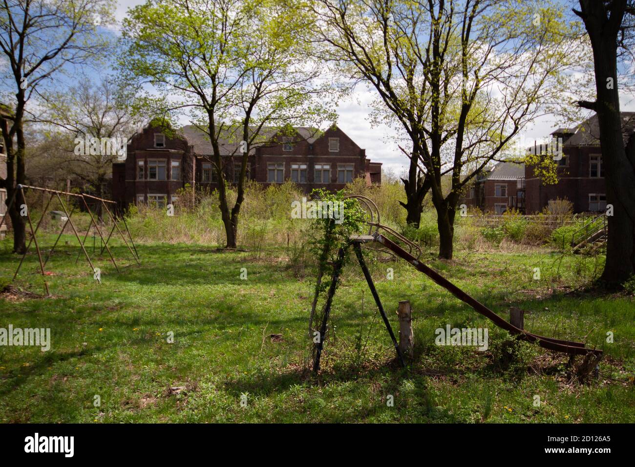 Die Haunted Pennhurst School- die auch als Pennhurst Asylum bekannt ist, wegen seiner beklagenswerten, unterbesetzt, & überfüllten Bedingungen Stockfoto