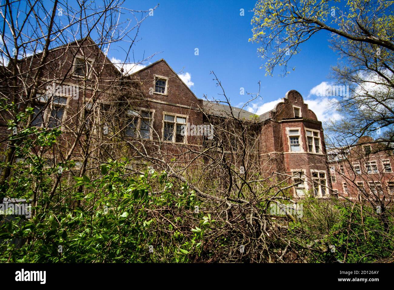 Die Haunted Pennhurst School- die auch als Pennhurst Asylum bekannt ist, wegen seiner beklagenswerten, unterbesetzt, & überfüllten Bedingungen Stockfoto
