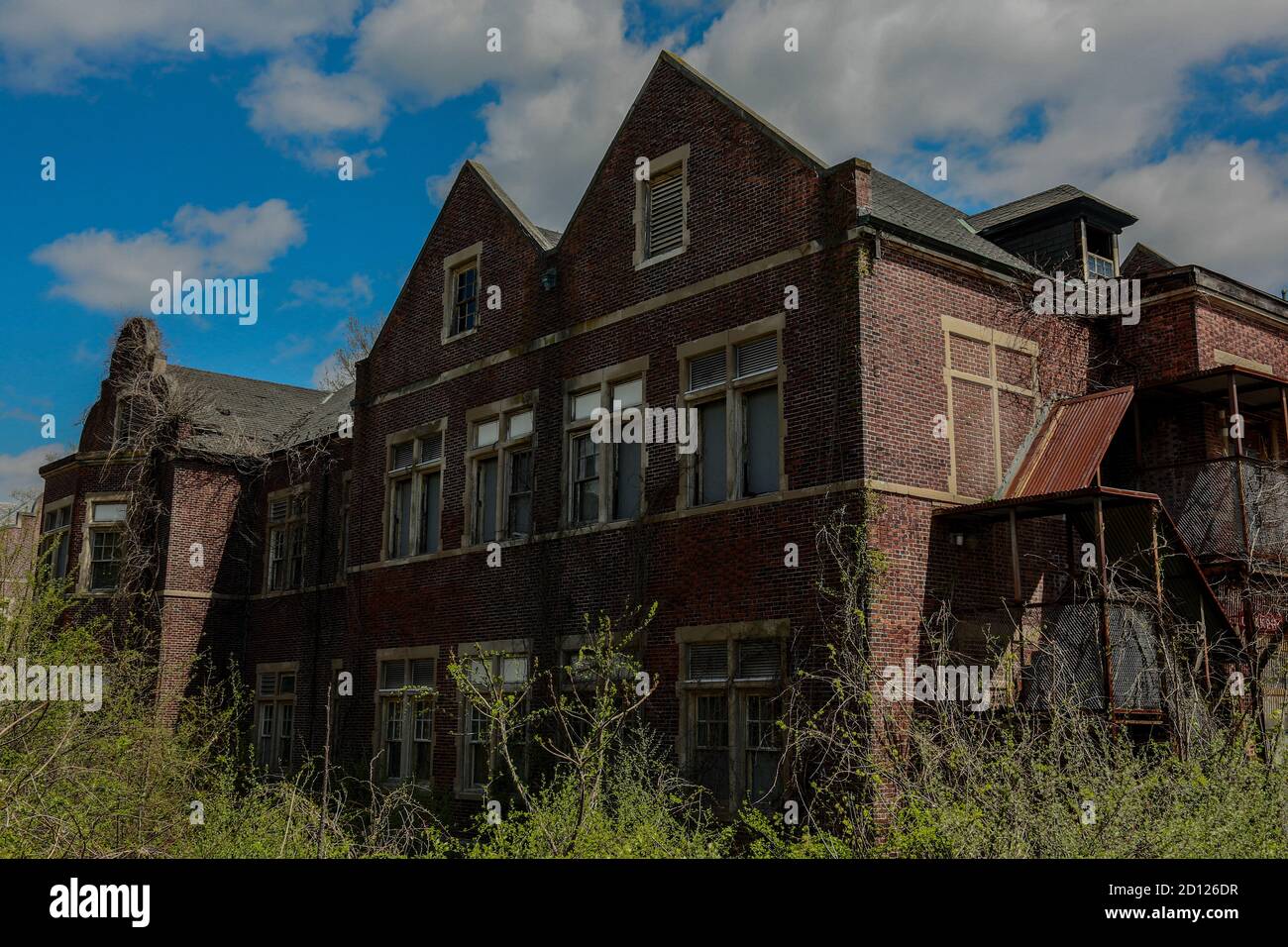 Die Haunted Pennhurst School- die auch als Pennhurst Asylum bekannt ist, wegen seiner beklagenswerten, unterbesetzt, & überfüllten Bedingungen Stockfoto