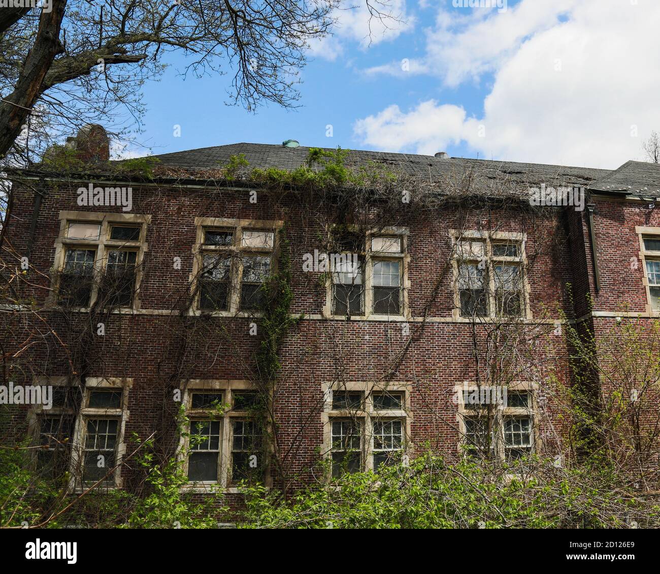 Die Haunted Pennhurst School- die auch als Pennhurst Asylum bekannt ist, wegen seiner beklagenswerten, unterbesetzt, & überfüllten Bedingungen Stockfoto