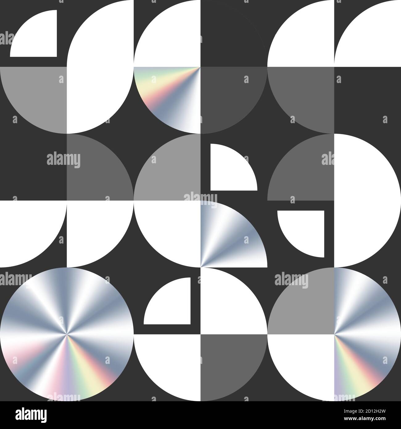 Schweizer Moderne geometrische Vektor nahtlose Muster. Moderne Textur mit Kreis und Vierteln Stock Vektor