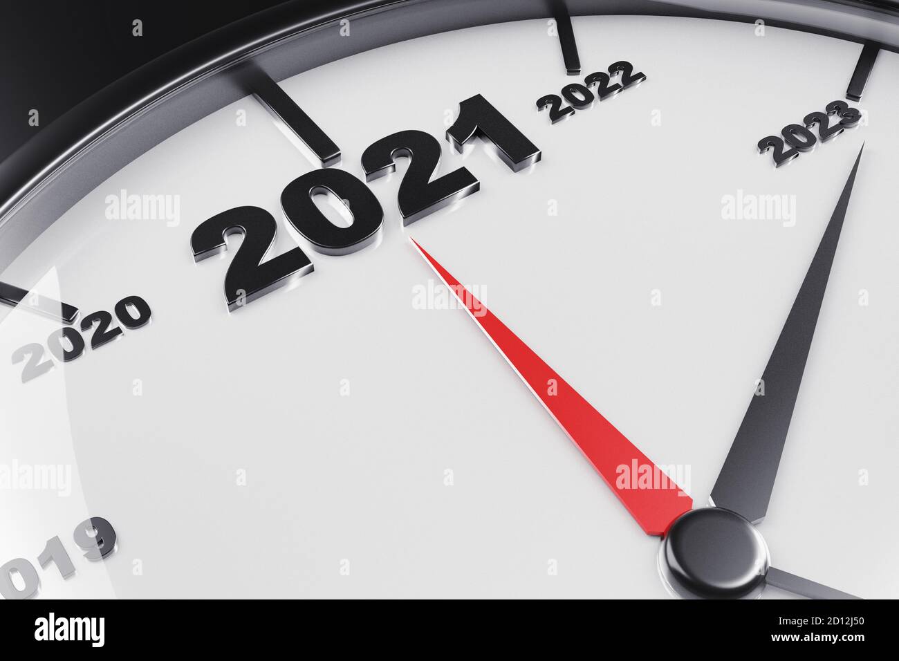 Countdown zum neuen Jahr 2021 mit einer Metapher für tickende Uhr. Konzept für das neue Jahr. Hochwertige Fotos Stockfoto