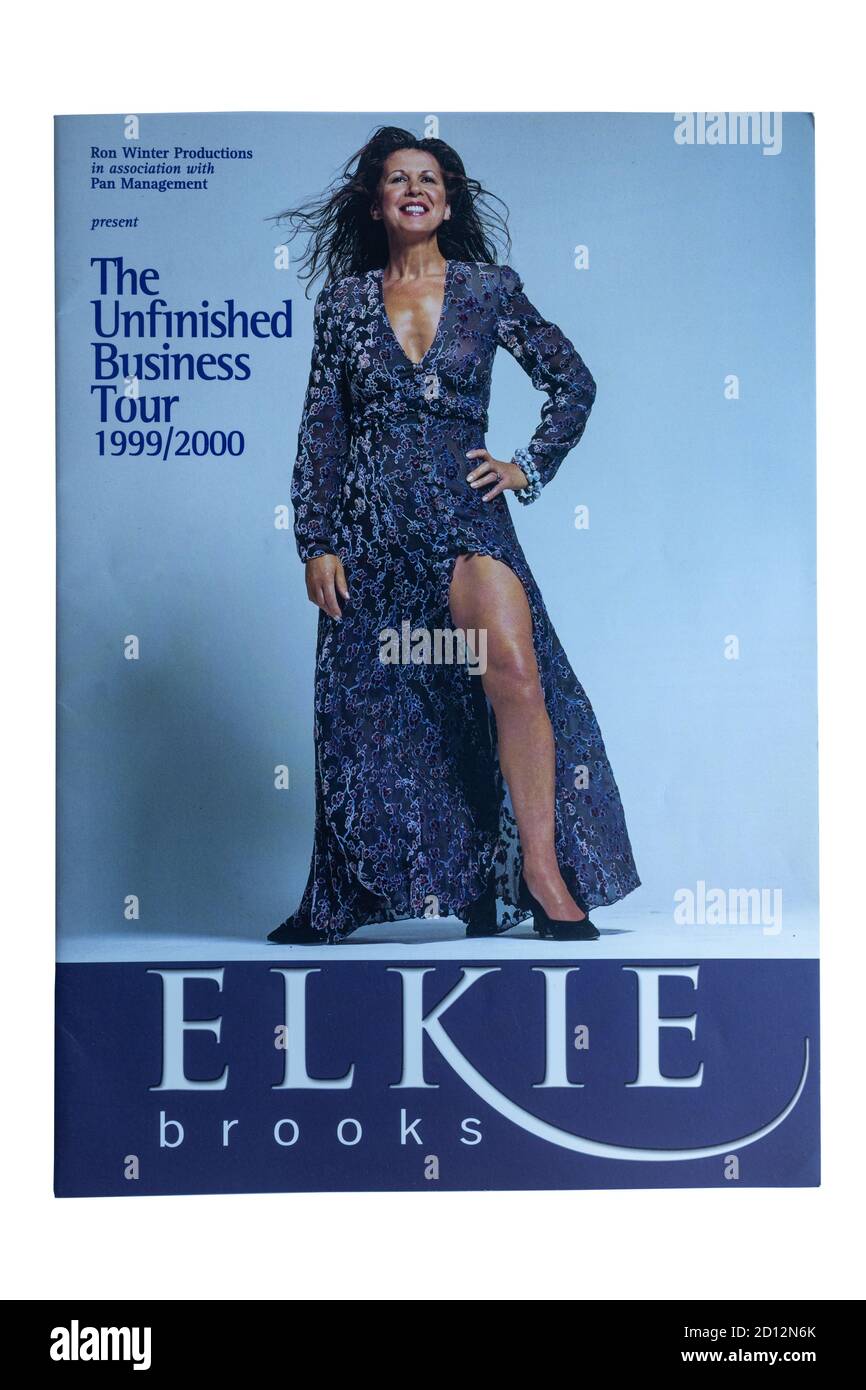 Elkie Brooks, englische Sängerin, offizielles Souvenir britisches Tourprogramm von der Unfinished Business Tour, 1999 bis 2000 Stockfoto
