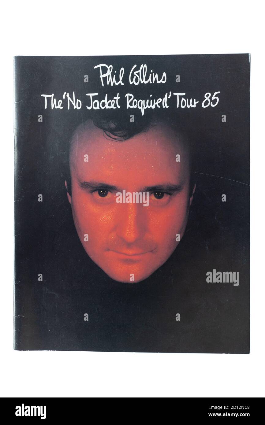 Offizielles Souvenir-Programm von Phil Collins The No Jacket erforderlich Tour 1985 Stockfoto