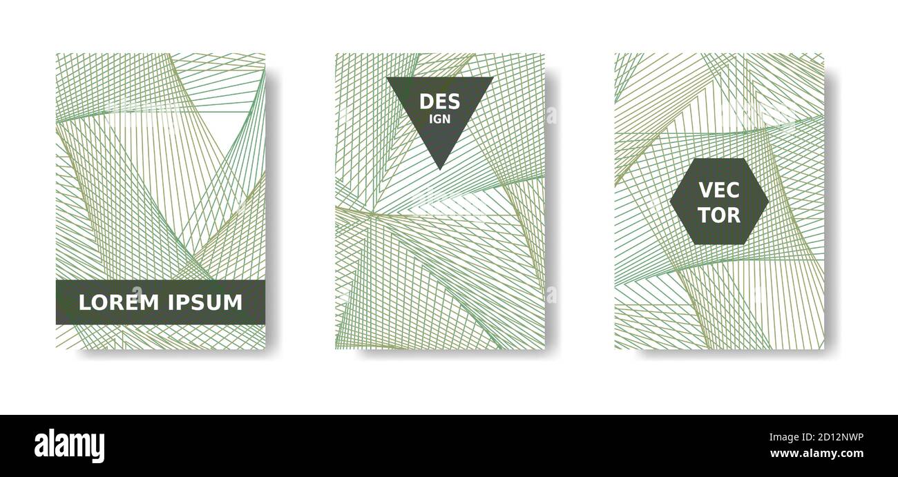 Annual report vector design. Minimal geometric poster set. Stock Vektor