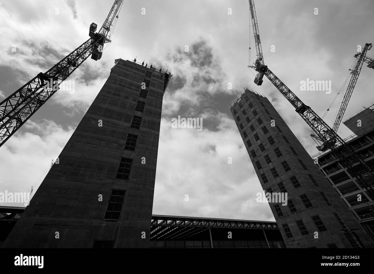 Britische Bauindustrie bei der Arbeit - Kings Cross London UK Stockfoto