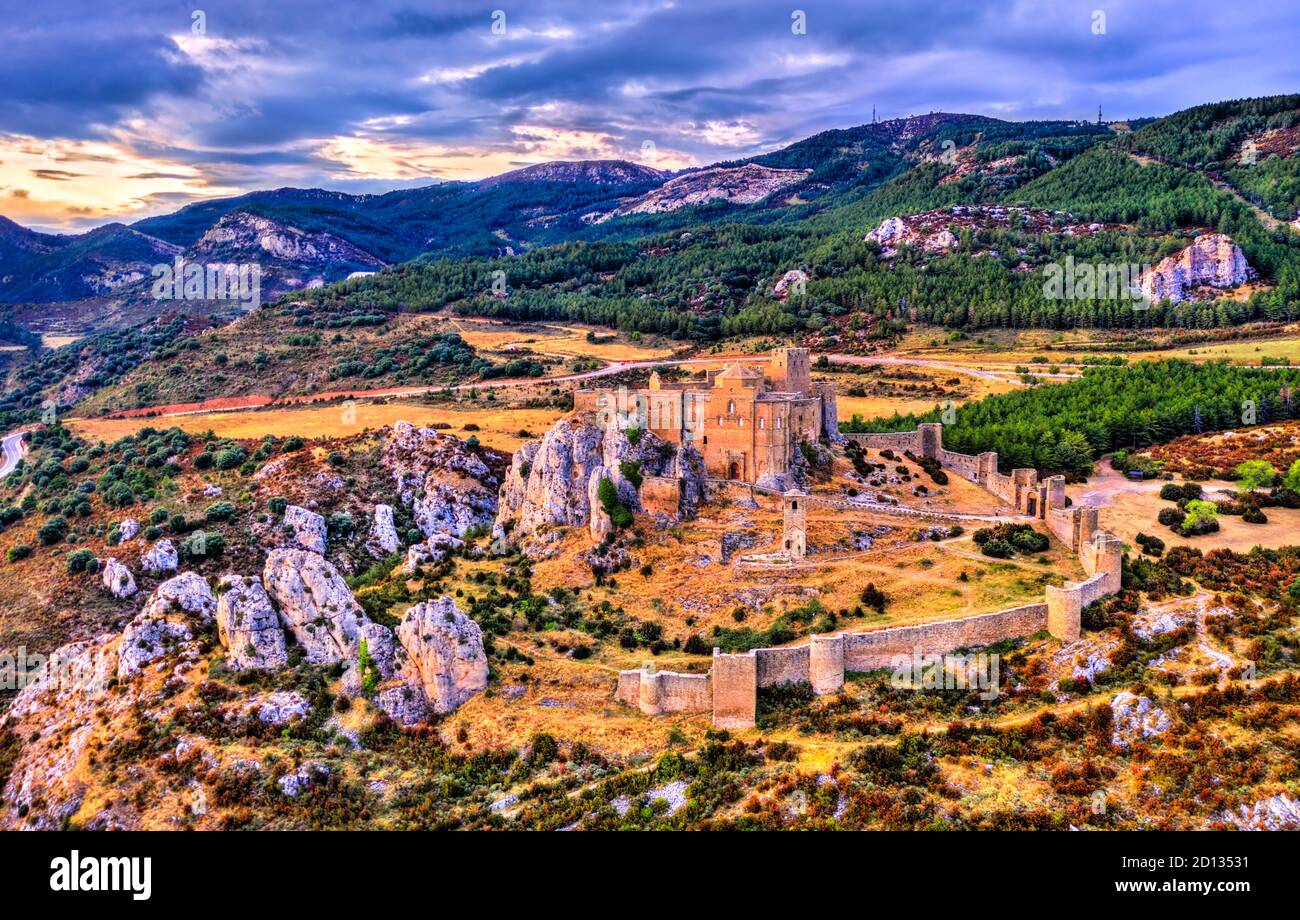 Schloss Loarre in Aragon, Spanien Stockfoto