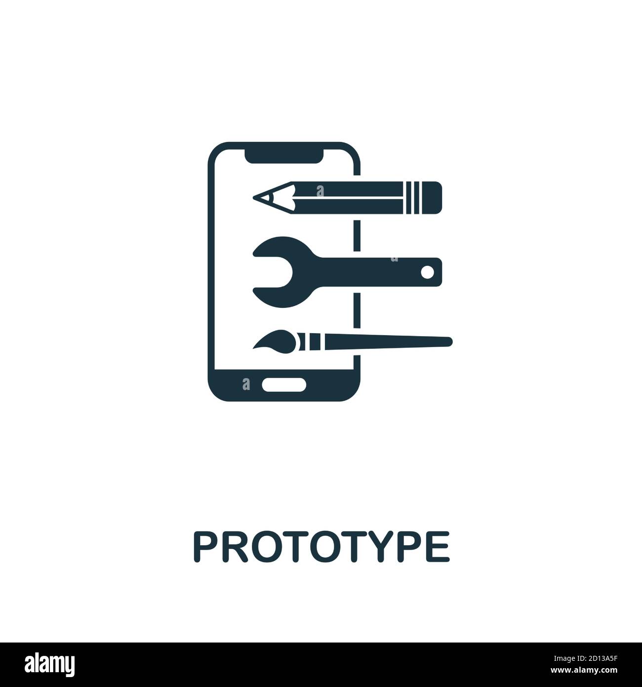 Prototyp-Symbol. Einfaches Element aus der App-Entwicklung Sammlung. Gefüllte Prototyp-Symbol für Vorlagen, Infografiken und mehr Stock Vektor