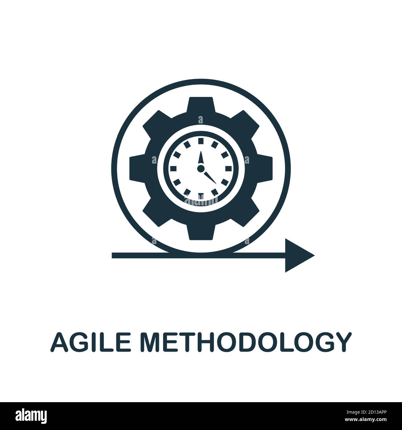 Symbol für agile Methoden. Einfaches Element aus der App-Entwicklung Sammlung. Symbol für ausgefüllte flexible Methoden für Vorlagen, Infografiken und mehr Stock Vektor