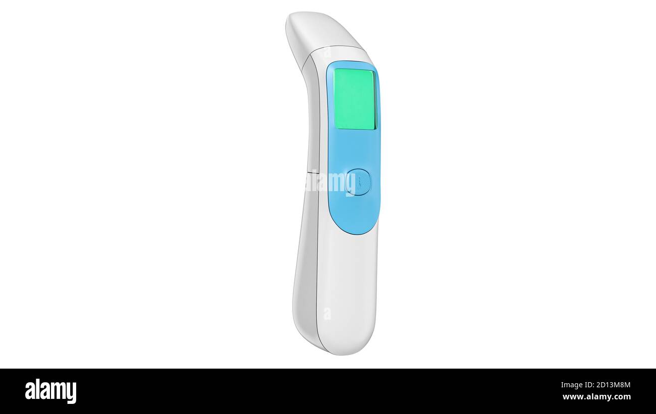 Thermometer Digitaltest Gesundheit. Isolierter weißer 3D-Hintergrund Stockfoto