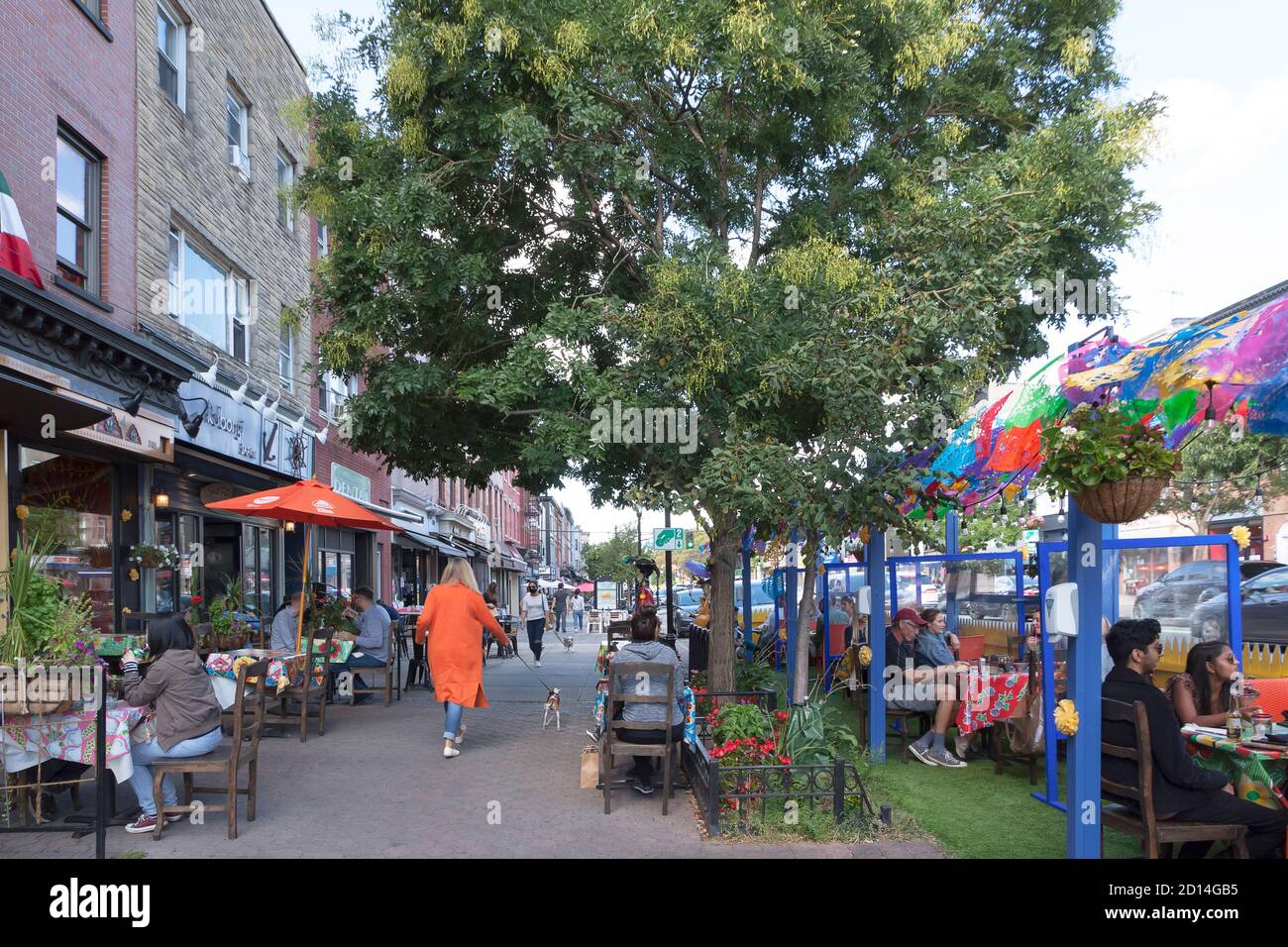 Charrito's Restaurant Speisen im Freien in Hoboken, New Jersey, USA, USA Stockfoto