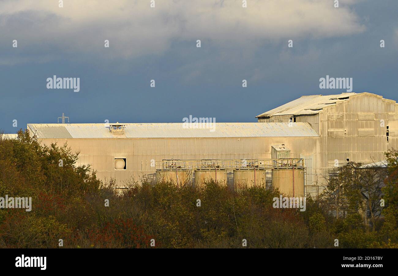 Steinbruch Gebäude in Ferryhill in der Grafschaft Durham. Der Standort von erheblicher Bedeutung für den Dolomitabbau. Stockfoto