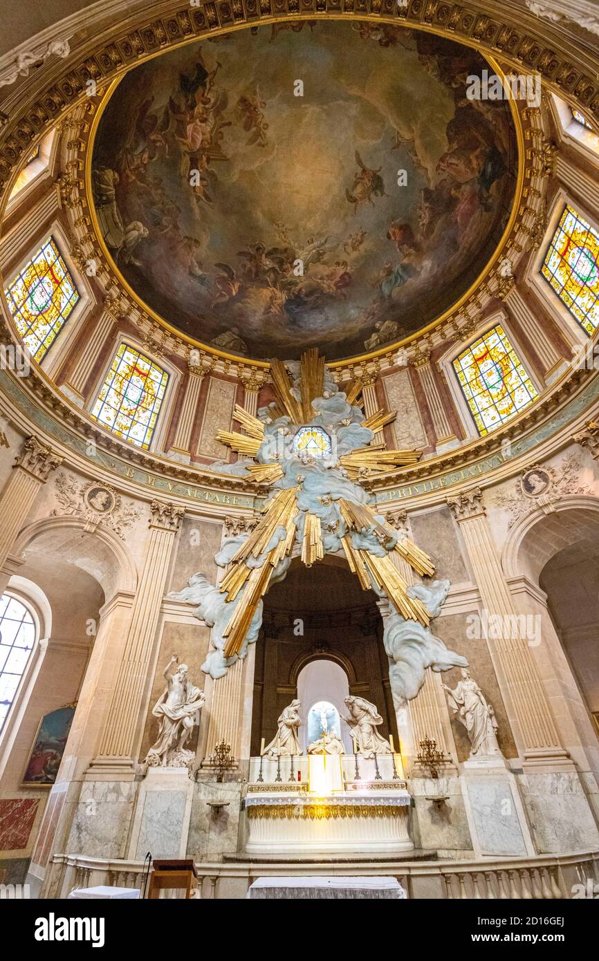 Frankreich, Paris, Rue Saint Honore, Barockkirche Saint Roch de Paris, Kapelle der Jungfrau Maria, Detail der göttlichen Herrlichkeit Stockfoto