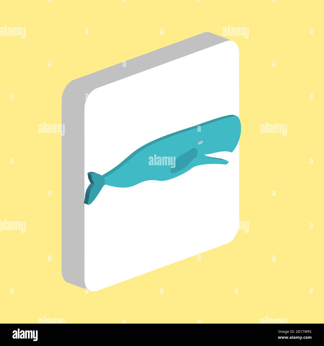 Whale einfaches Vektor-Symbol. Illustration Symbol Design Vorlage für Web mobile UI-Element. Perfekte Farbe isometrisches Piktogramm auf 3d weißen Quadrat. Whale i Stock Vektor