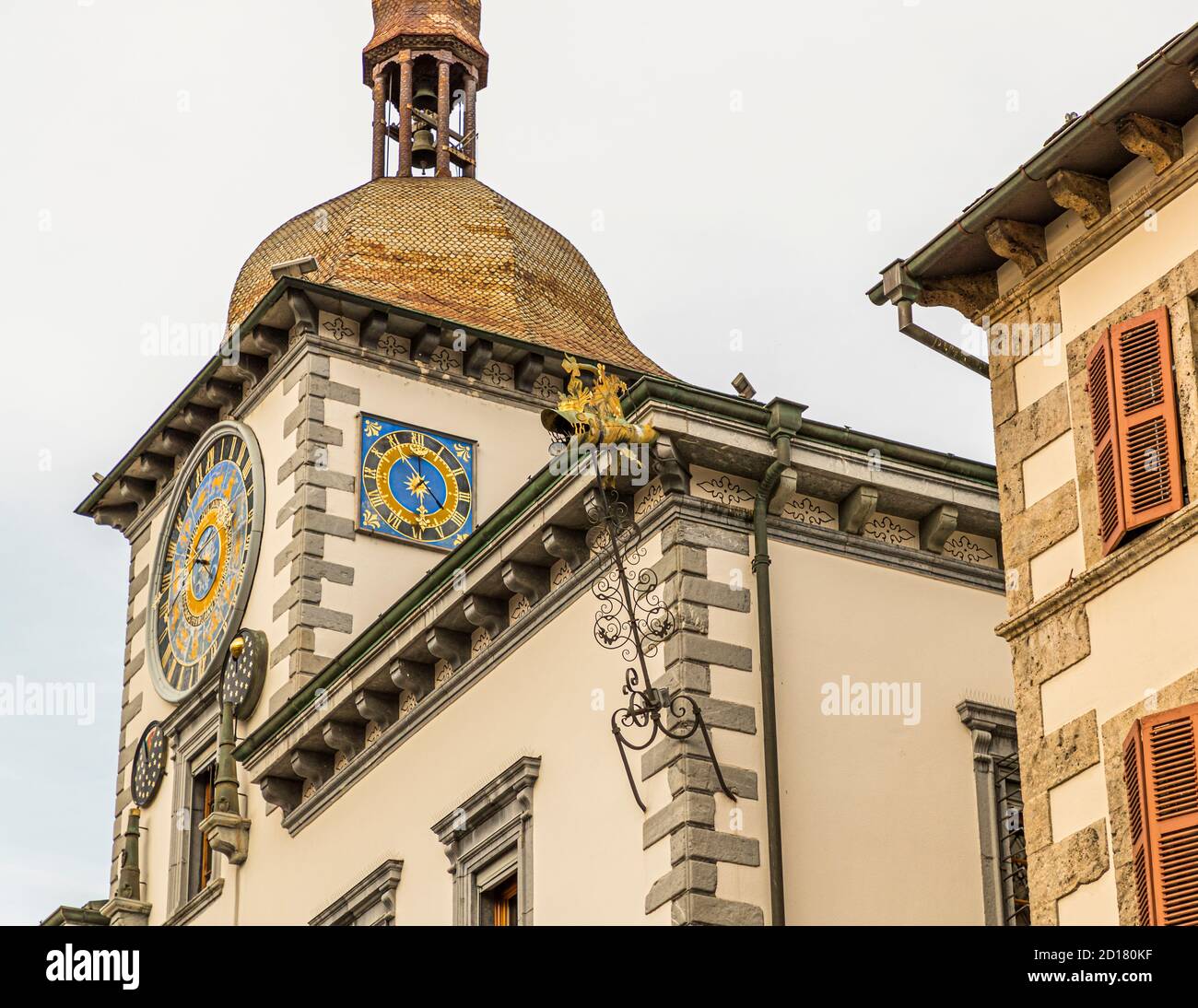 Repräsentative Gebäude in Sion, Schweiz Stockfoto