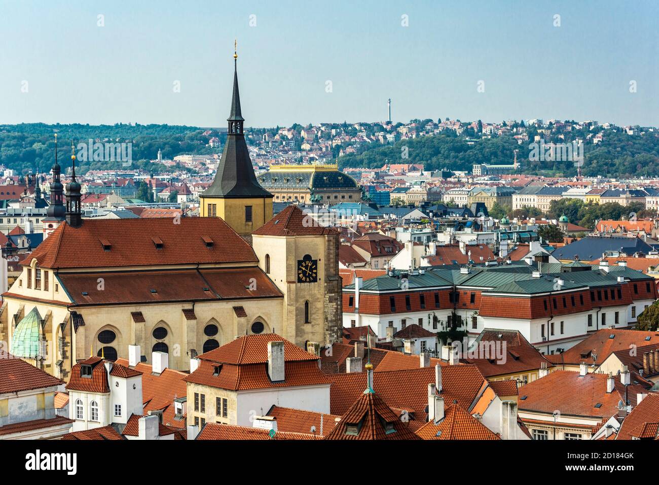 Dächer aus alten Rathaus turm, Altstadt, Prag, Tschechische Republik Stockfoto