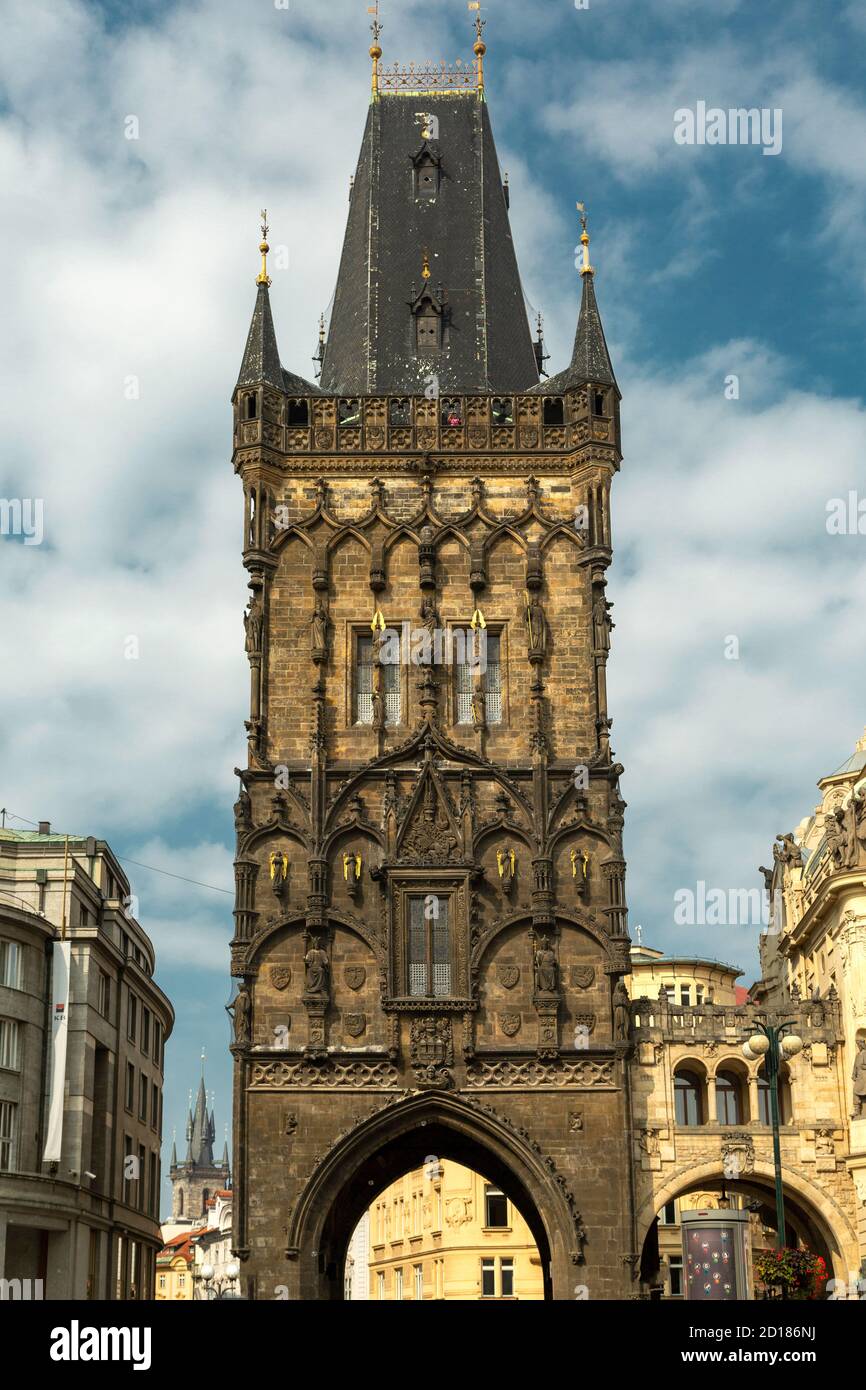 Pulverturm, Altstadt, Prag, Tschechische Republik Stockfoto