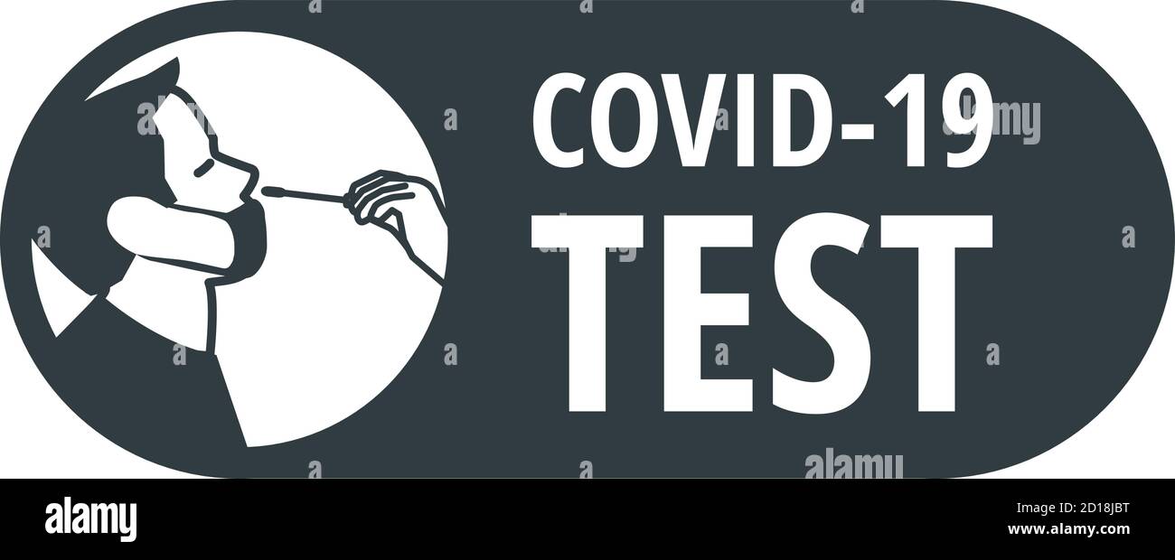 Symbol für Covid-19-Virenabstrichtest Stock Vektor