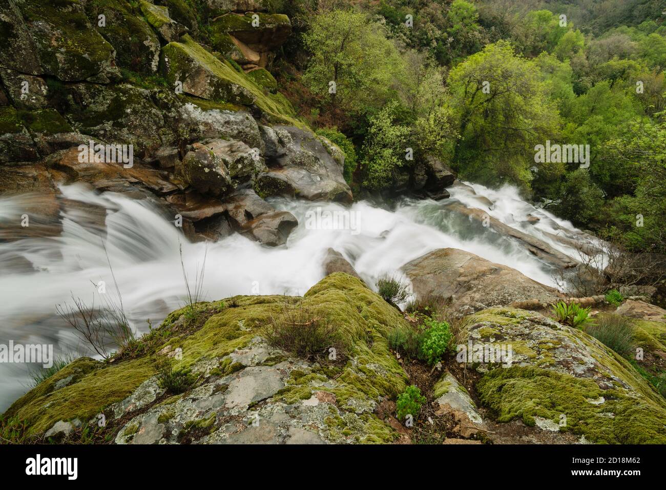 cascada del Diablo, Garganta de Gualtaminos, valle del Tiétar, Villanueva de la Vera, Cáceres, Extremadura, Spanien, europa Stockfoto