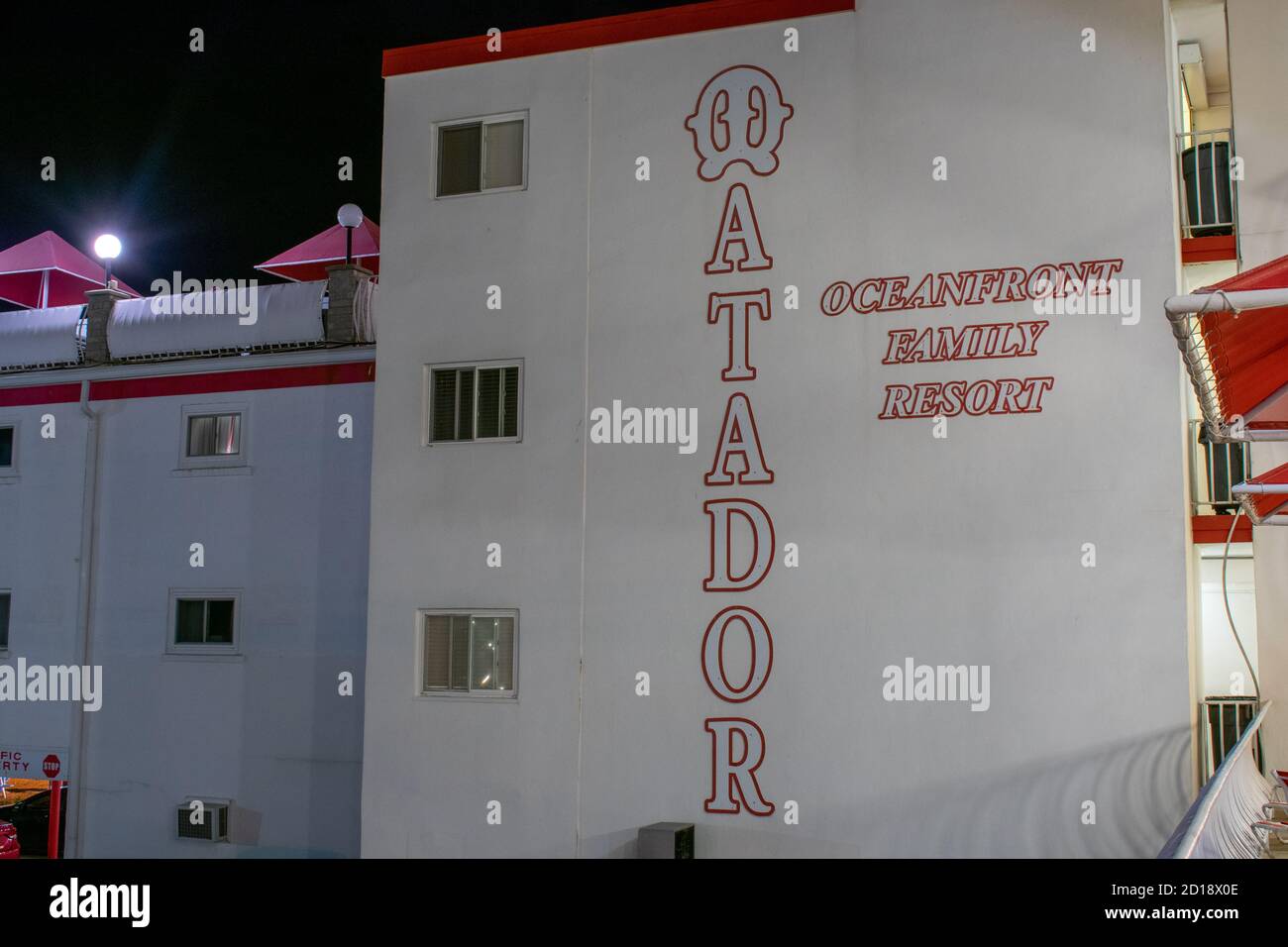 WILDWOOD, NEW JERSEY - September 16 2020: Ein Wandschild des lokal berühmten Matador Oceanfront Resort Stockfoto