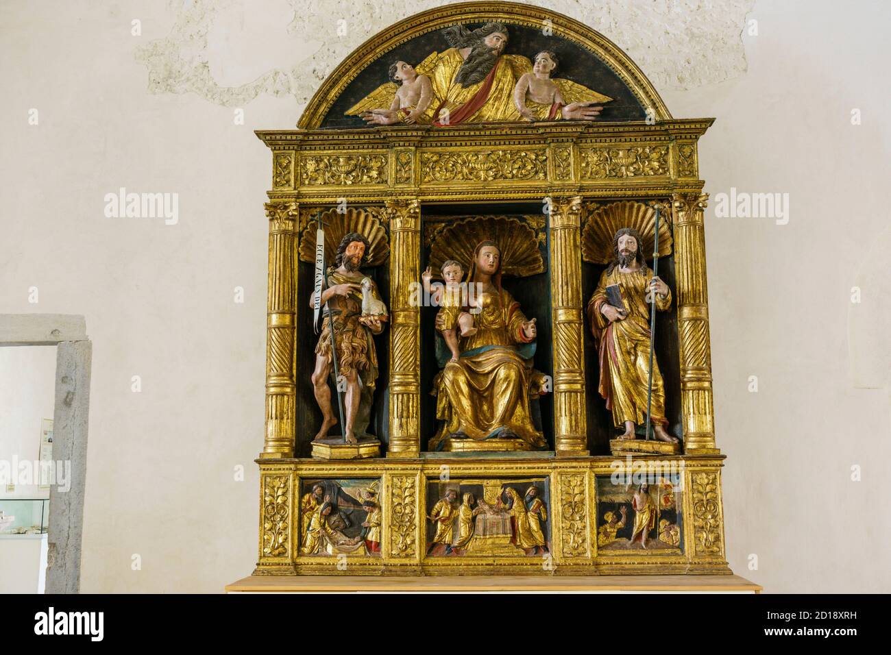 retablo, siglo XVI, museo de la basílica de Santa Eufrasia, Porec, - Parenzo-, Peninsula de Istria, Croacia, europa Stockfoto