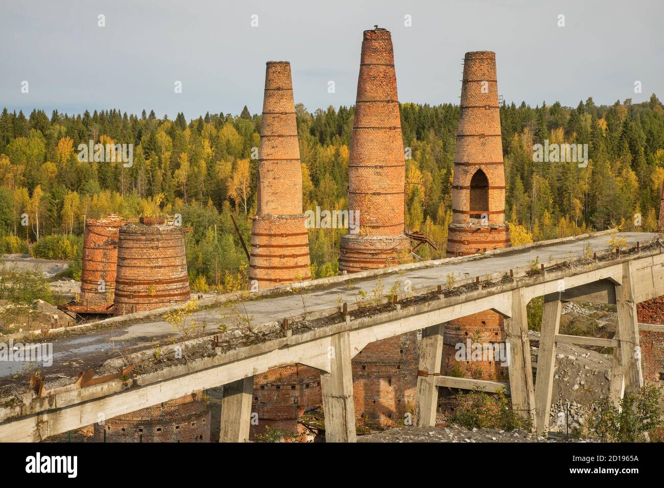 Ehemalige Marmorfabrik in Mountain Park Ruskeala. Republik Karelien. Russland Stockfoto