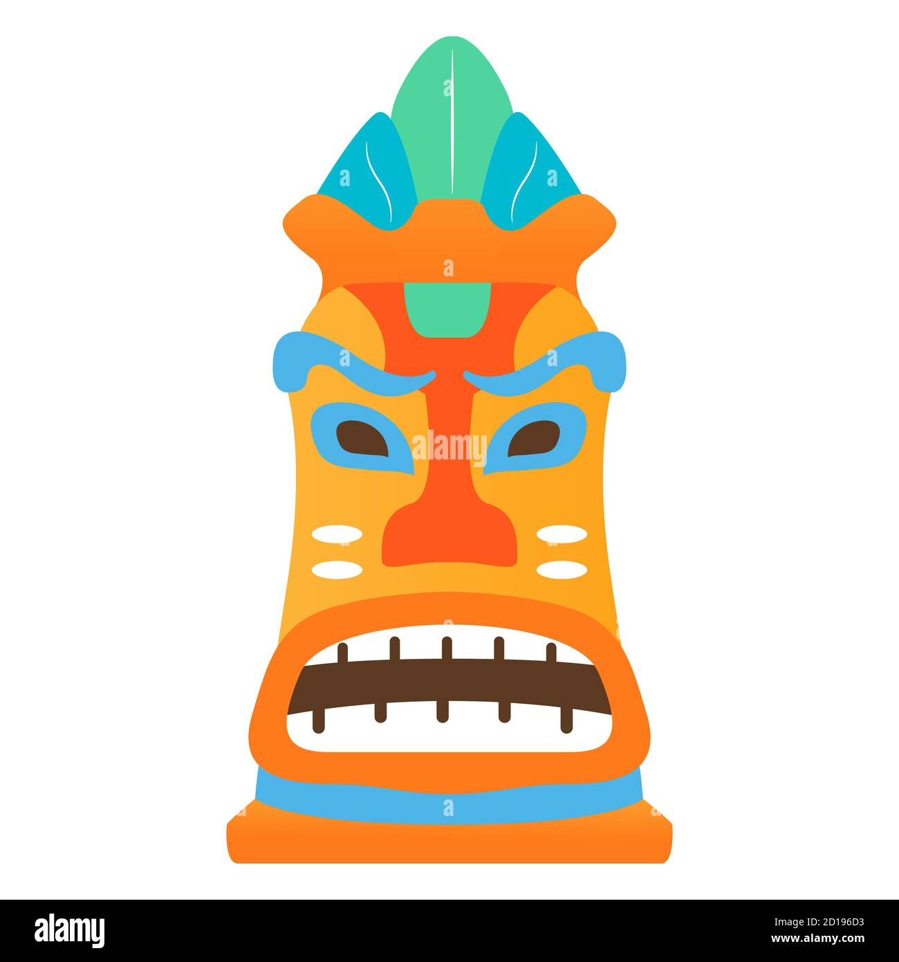 Tiki Tribal Maske. Totem-Symbol. Design-Element für tropische Motto-Party. Stock Vektor