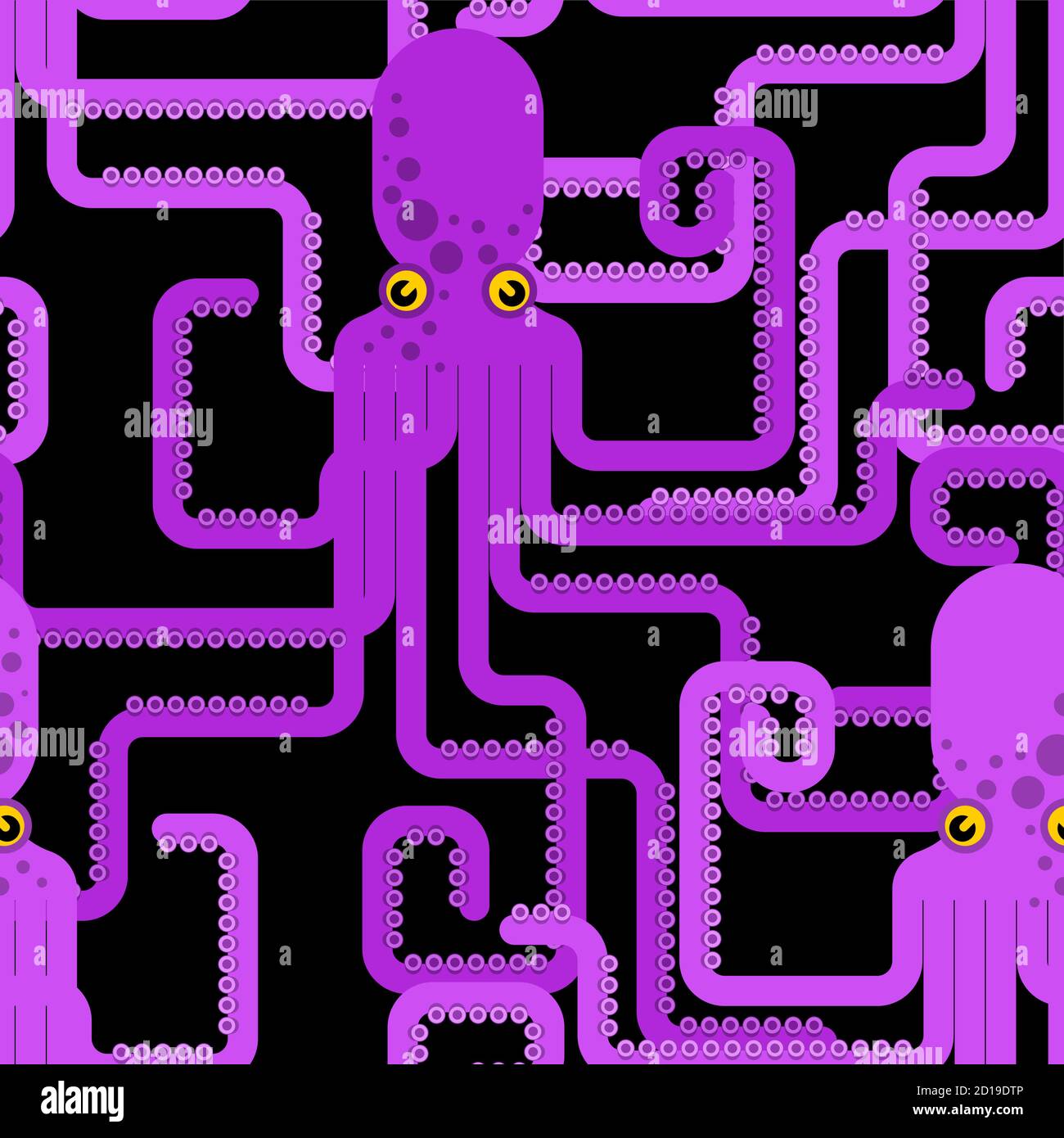 Octopus Muster nahtlos. devilfish Hintergrund. Poulpe Textur. Baby Stoff Ornament Stock Vektor