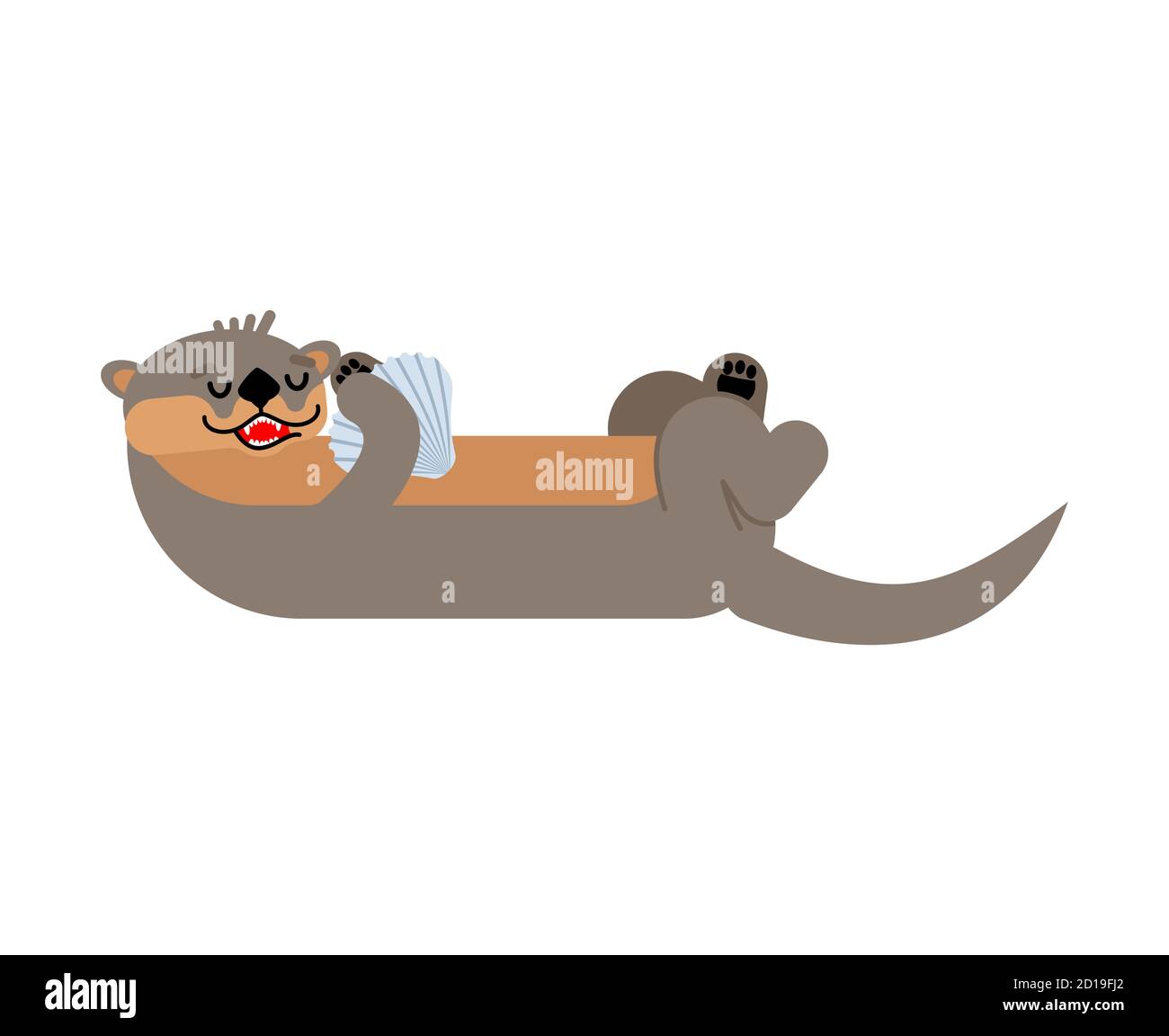 Otter isoliert. Seeotter schwimmt. vektor-Illustration Stock Vektor