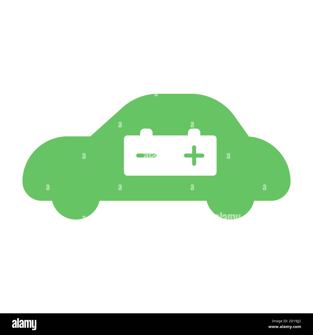 Elektroauto mit Batterie innen Abbildung isoliert Stock Vektor