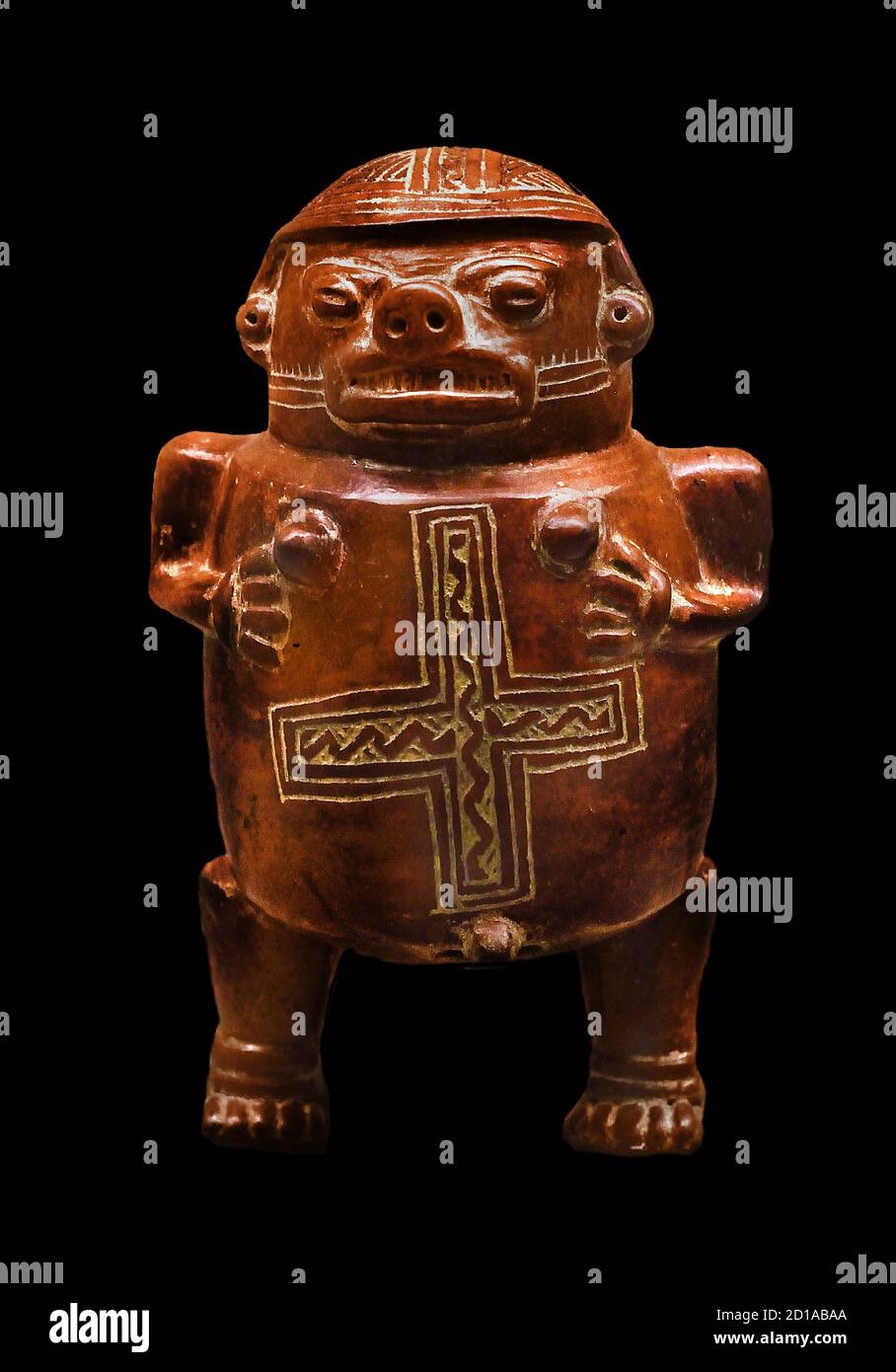 Periode VI Nicoya 1000 - 1200 n. Chr. Costa Rica hermaphroditisch gottheit Ōmeteōtl (Ōmeteōtl beziehen sich auf das Paar der aztekischen Gottheiten Ometecuhtli und Omecihuatl) Stockfoto