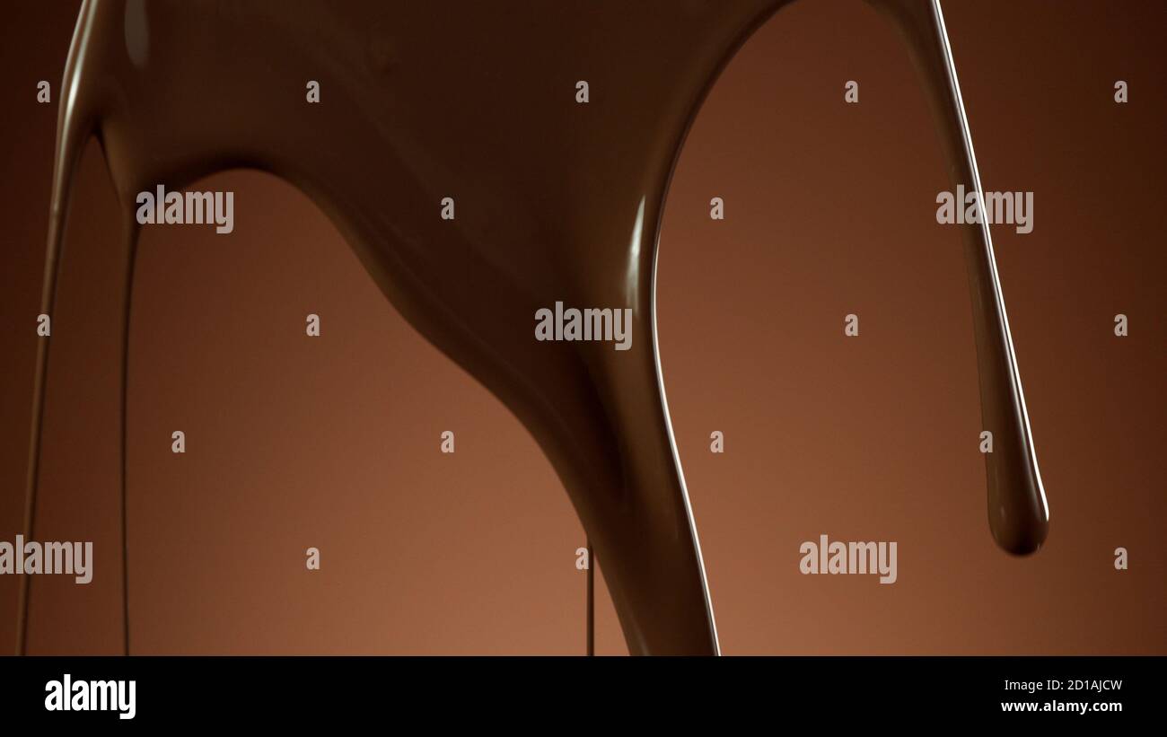 Abstrakte Form der schmelzenden Schokolade isoliert auf weichen Gradienten Hintergrund Stockfoto