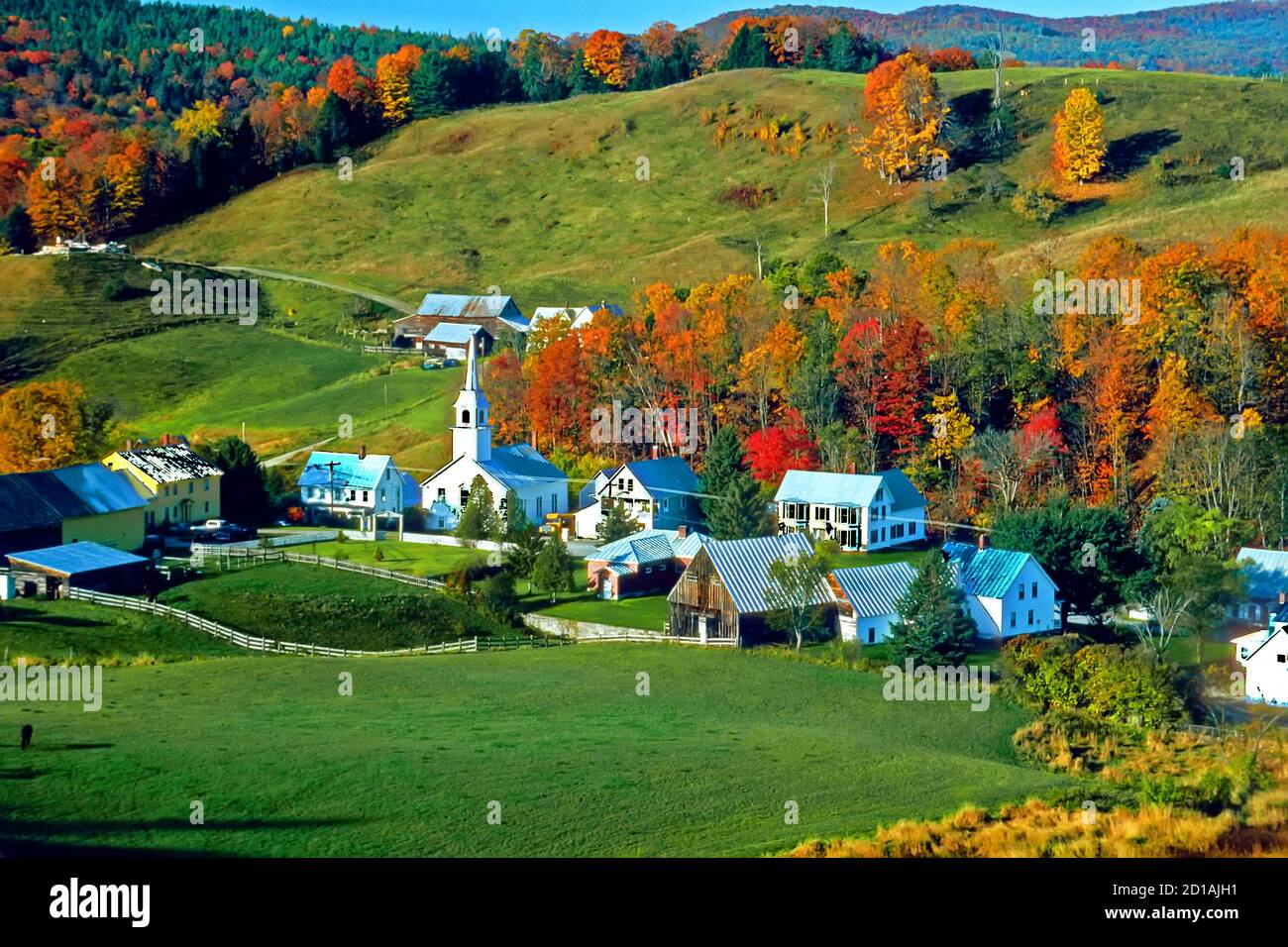 East Corinth - Vermont im Herbst Herbstfarben Stockfoto