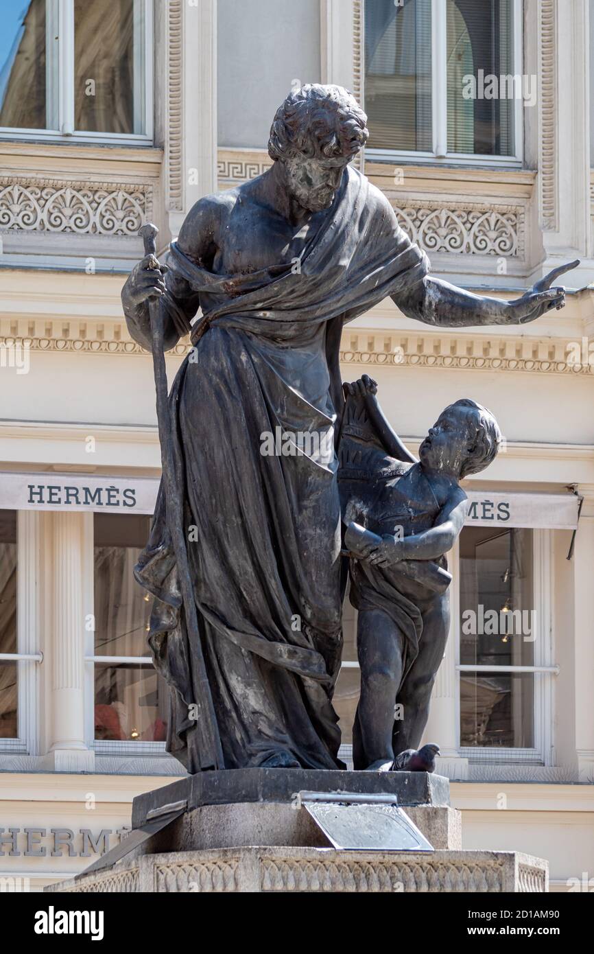 WIEN, ÖSTERREICH - 14. JULI 2019: Denkmal der St. Leopold in Graben Stockfoto