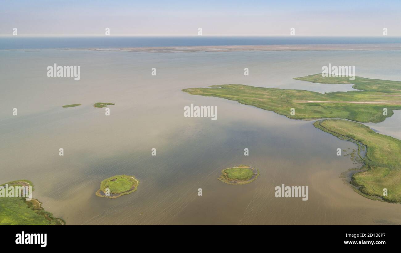 Luftbild des Donaudelta, Rumänien, Europa Stockfoto