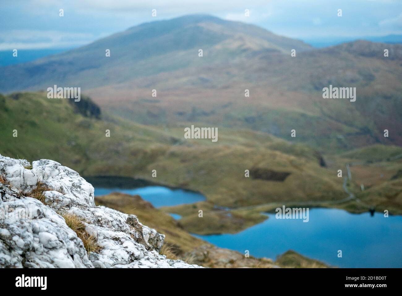 Snowdon Mountain East View mit Blick auf Llyn Llydaw See unter 7 Von 8 Stockfoto