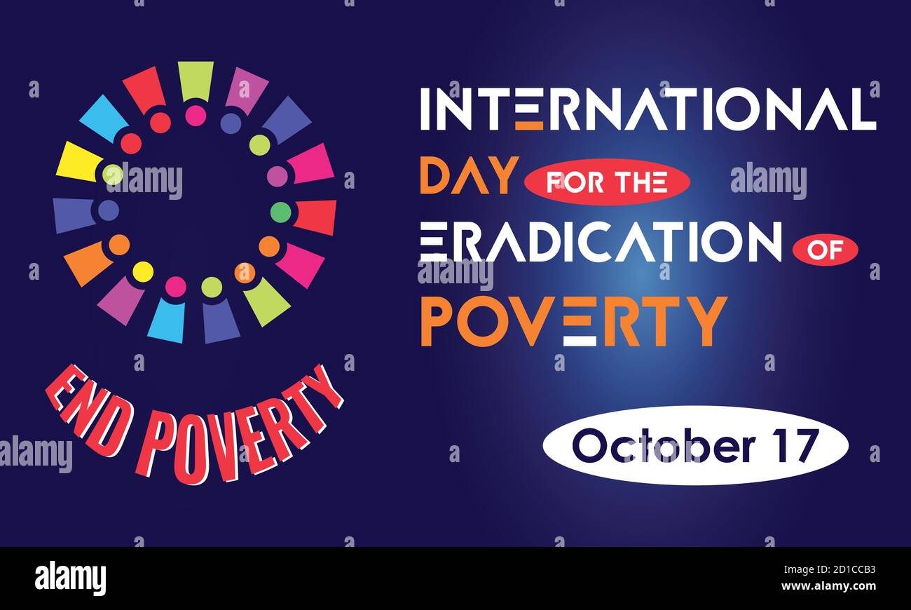 Internationaler Tag zur Beseitigung der Armut Oktober 17 Banner Template Vektor Illustration. Stock Vektor