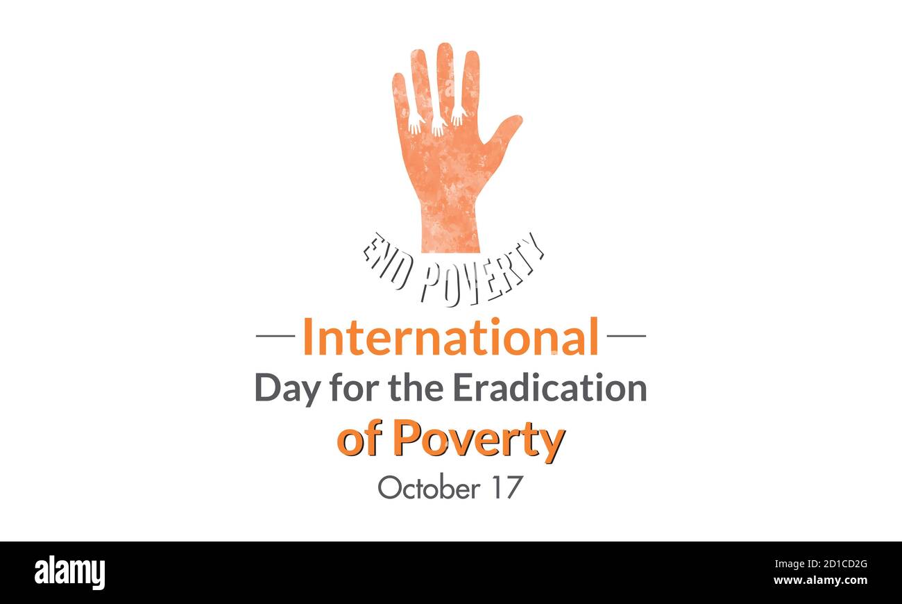 Internationaler Tag zur Beseitigung der Armut Oktober 17 Banner Template Vektor Illustration. Stock Vektor