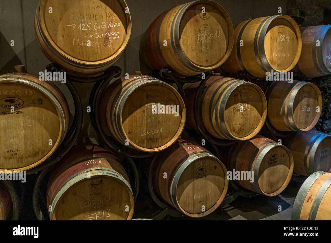 Die Tenuta San Giogio arbeitet bevorzugt mit französischer Eiche, Circolo d'Agno, Schweiz Stockfoto Die Tenuta San Giogio arbeitet bevorzugt mit französischer Eiche, Circolo d'Agno, Schweiz Stockfoto