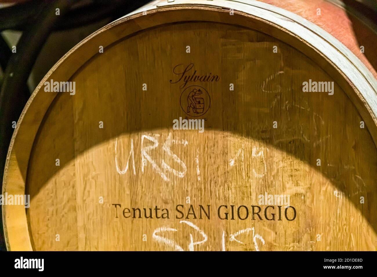 Die Tenuta San Giogio arbeitet bevorzugt mit französischer Eiche, Circolo d'Agno, Schweiz Stockfoto Die Tenuta San Giogio arbeitet bevorzugt mit französischer Eiche, Circolo d'Agno, Schweiz Stockfoto