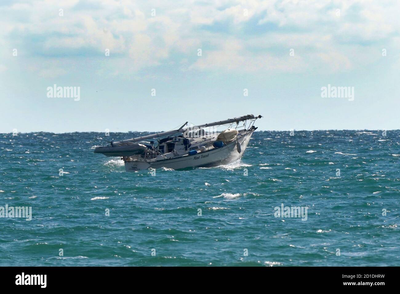 Das Segelboot für den Winter Stockfoto