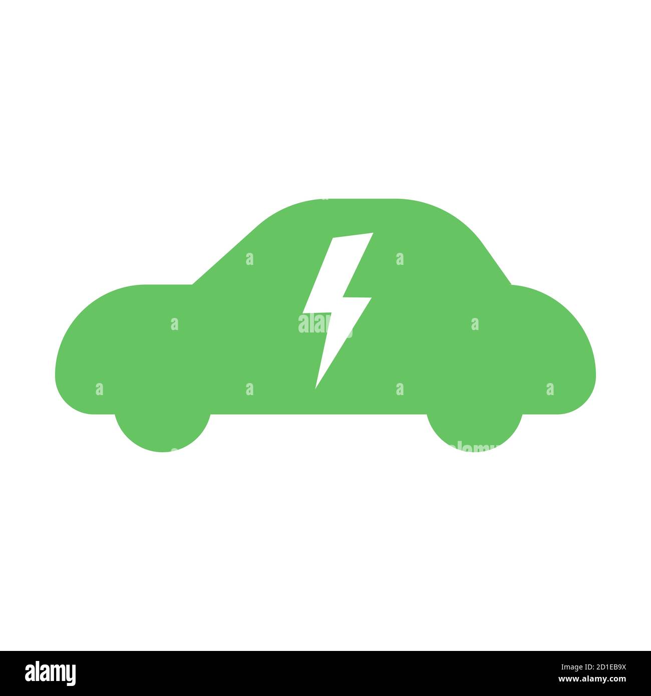 Elektroauto Vektor-Symbol mit Blitz fett einfache Illustration Stock Vektor