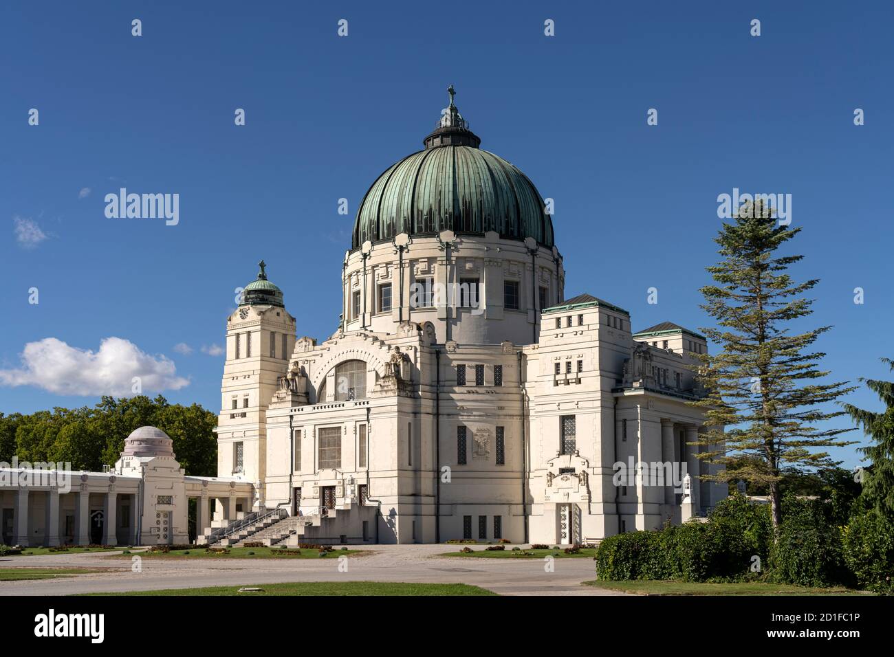 Karl-Borromäus-Kirche auf dem Wiener Zentralfriedhof, Wien, Österreich, Europa Friedhofskirche St. Charles Borromeo, Wiener Zentralfriedhof, V Stockfoto