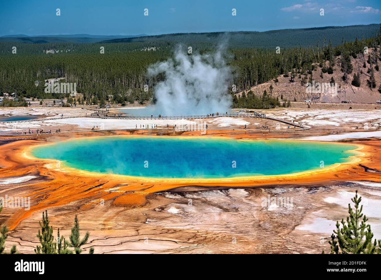Grand Prismatic Hot Spring, Midway Geyser Basin, Yellowstone National Park, Wyoming, USA Stockfoto