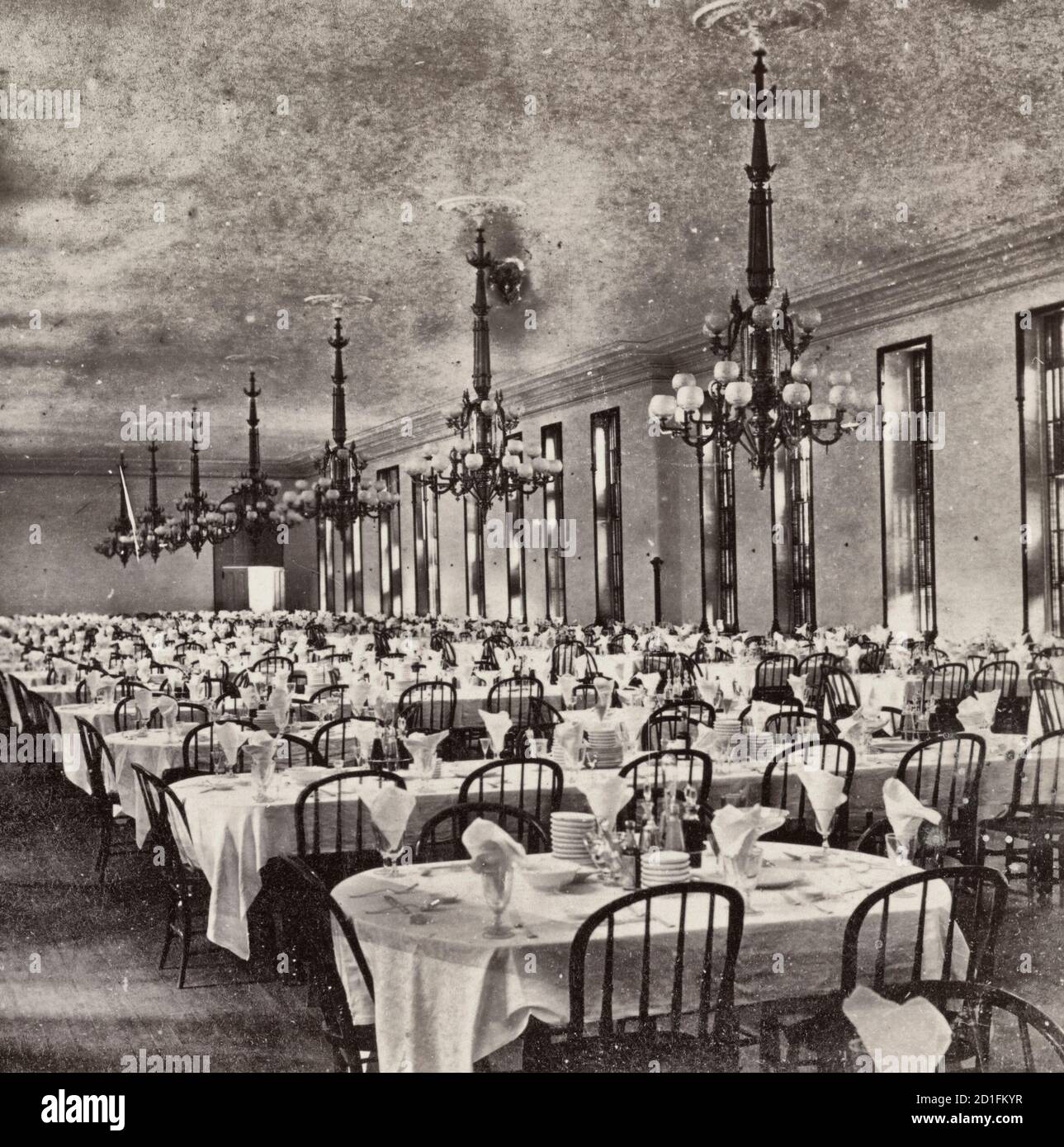 United States Dining Room, Saratoga Hotel, Saratoga Springs, New York, um 1890 Stockfoto