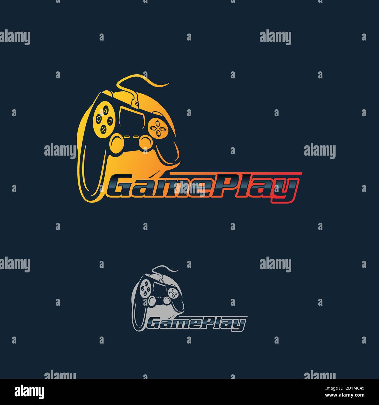 Game Gaming esport Logo-Design, Joystick-Controller-Tastatur und Schild Vektor-Symbol Stock Vektor