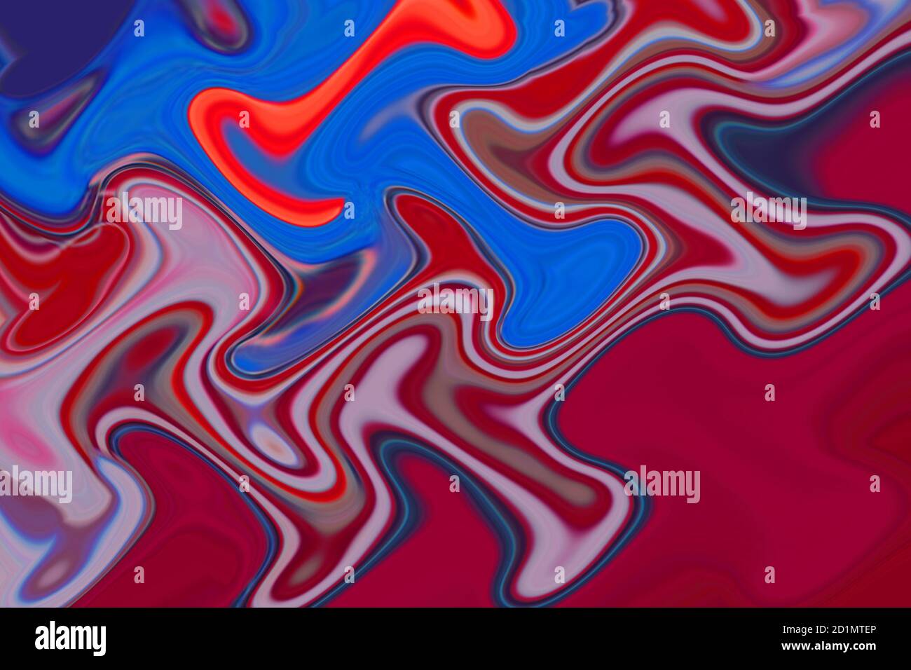 Diffusion von Acrylfarbe. Violett rot blau Farbe Blasen. Flüssige Farbe abstrakte Oberfläche psychedelischen Hintergrund Stockfoto