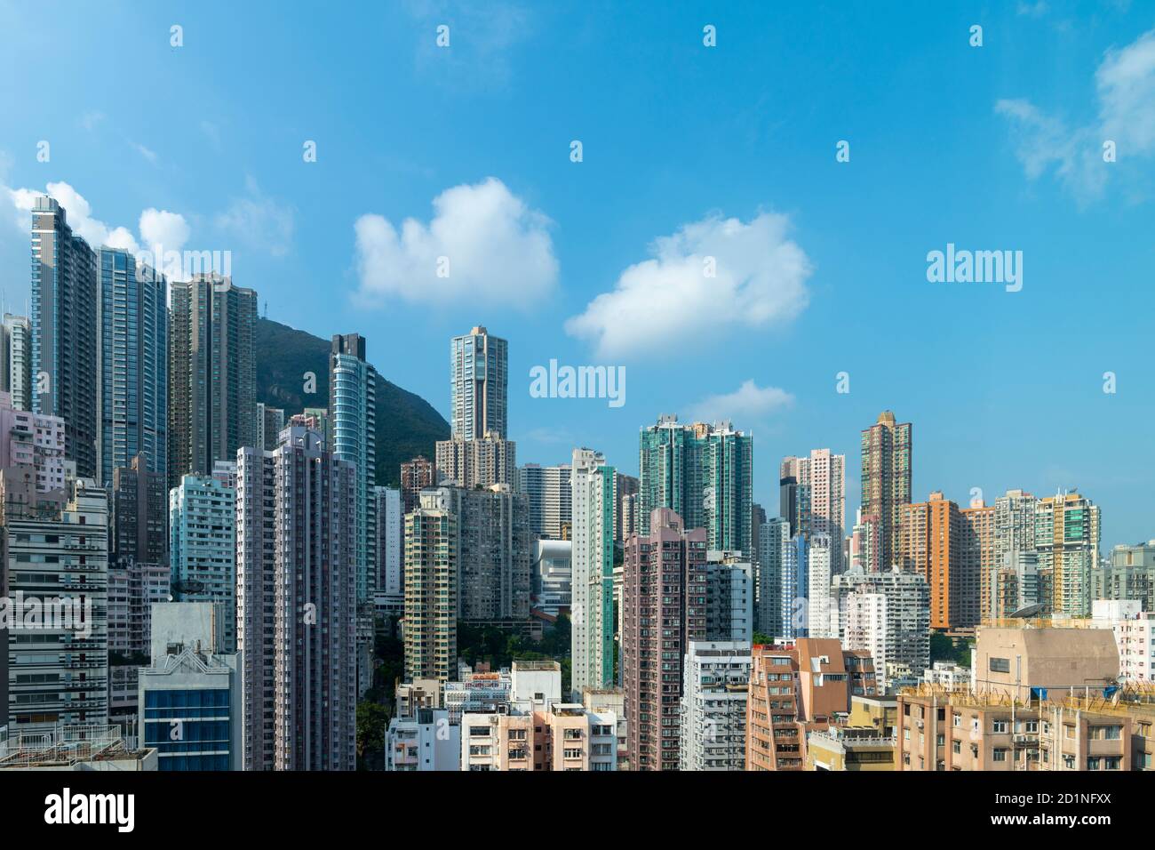 Hochhäuser auf Hong Kong Island. Stockfoto